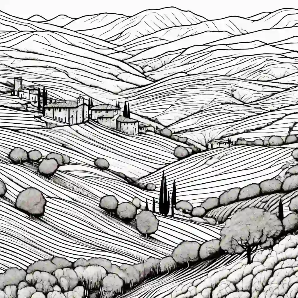 Tuscan Valleys coloring pages